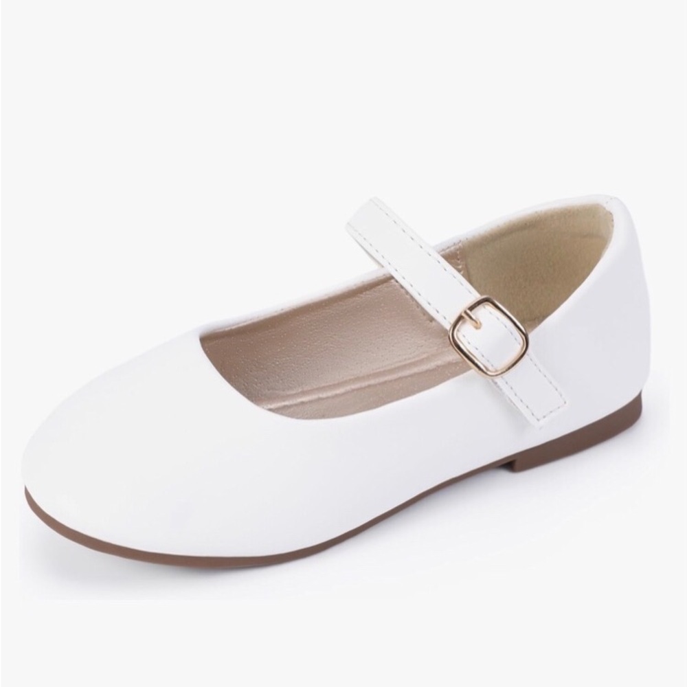 New in box Pandaninja size 1 girls white dressy wedding party flower girl shoes